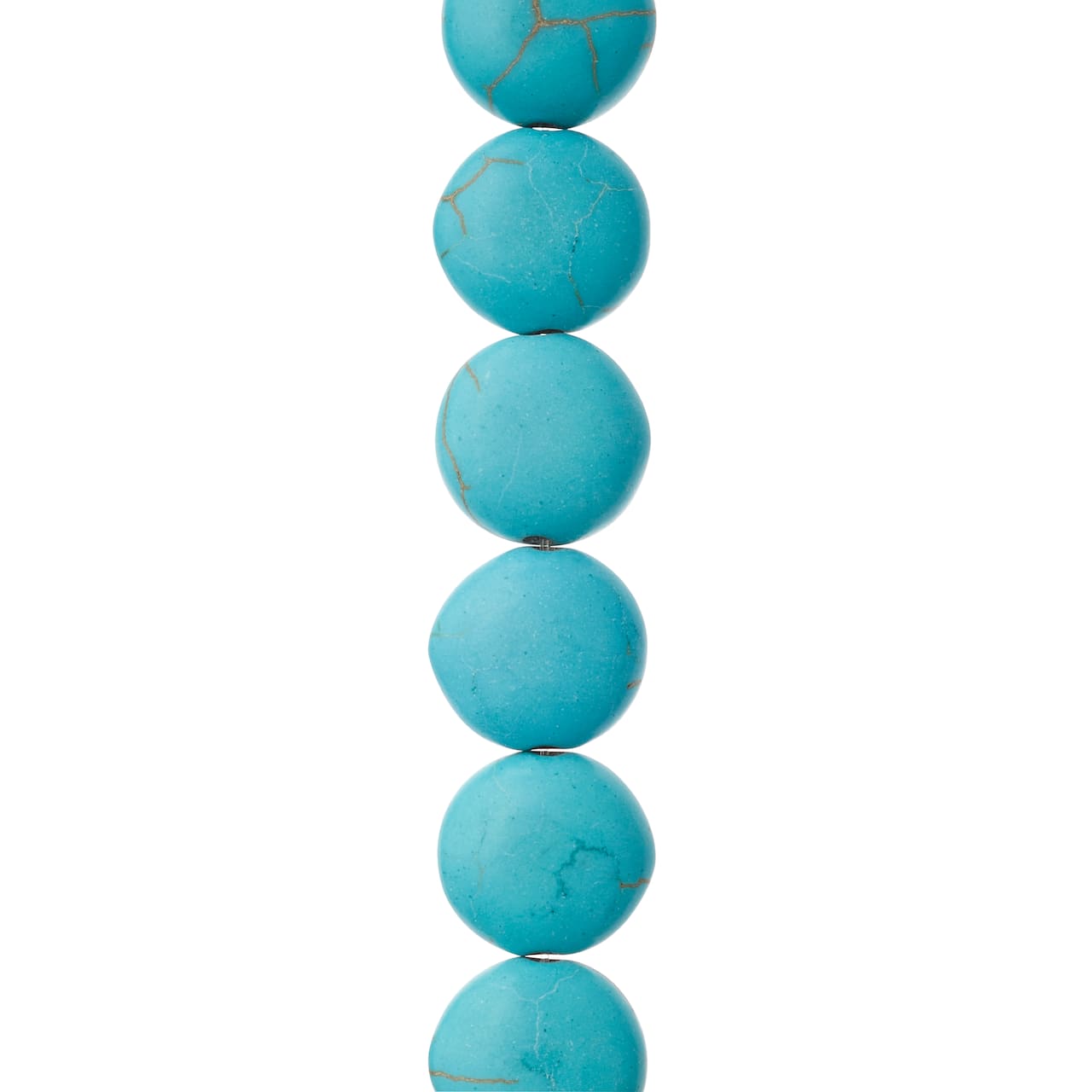 12 Pack: Turquoise Dyed Howlite Lentil Beads, 12mm by Bead Landing™